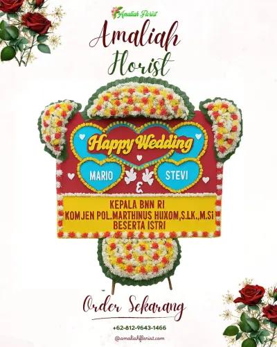 Karangan Papan Bunga Pernikahan di Camba Berua